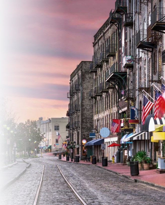 Historic downtown street scene